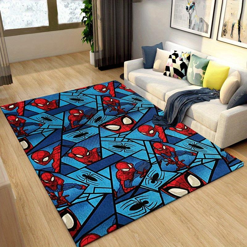 1pc Spider-Man Pattern Area Rug Soft Flannel Floor Mat for Living Room,Office,Bedroom and Carpet,Sofa Coffee Table Floor Mat