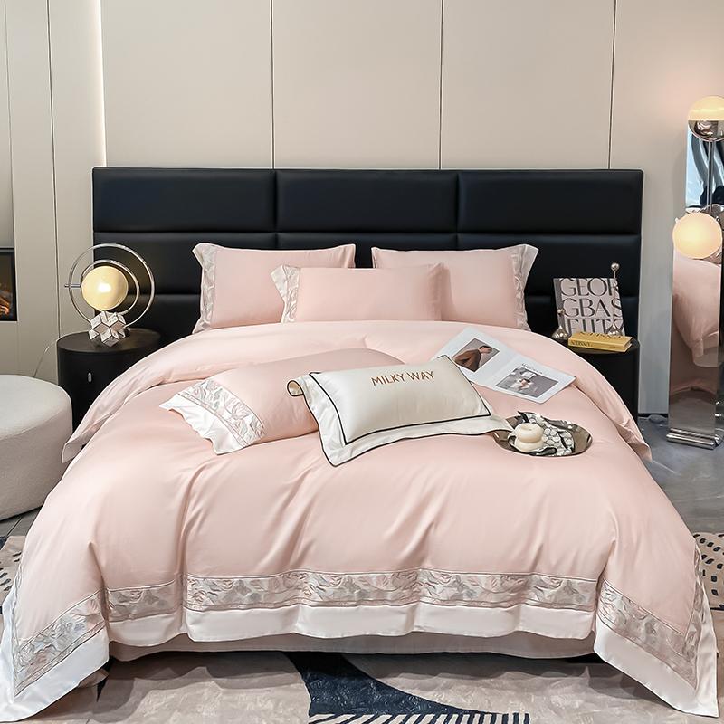 Svetanya Embroidery Bedding Set 100s Egyptian Cotton Bed Linens Sheet Pillowcase Comforter Cover Set Underwear
