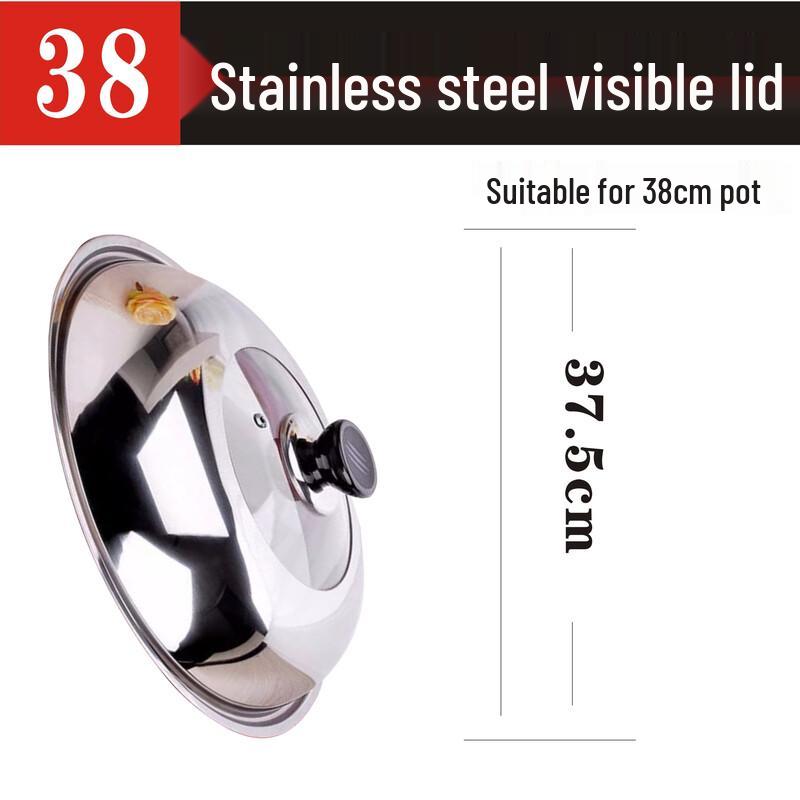 Zhaoran 38cm Visible Stainless Steel Pot Lid