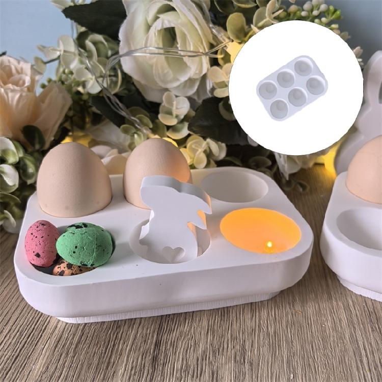 Food Safe Silicone Easters Eggs Tray Mould with 6 Compartments Ideal for Holiday Craft Easy Decorating and Art Projects