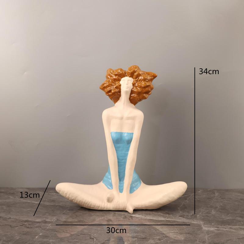 Modern Abstract Art Figure Sculptures, Resin Crafts, Statues, Fashionable Girl Figure Portraits, Home Decoration Accessories