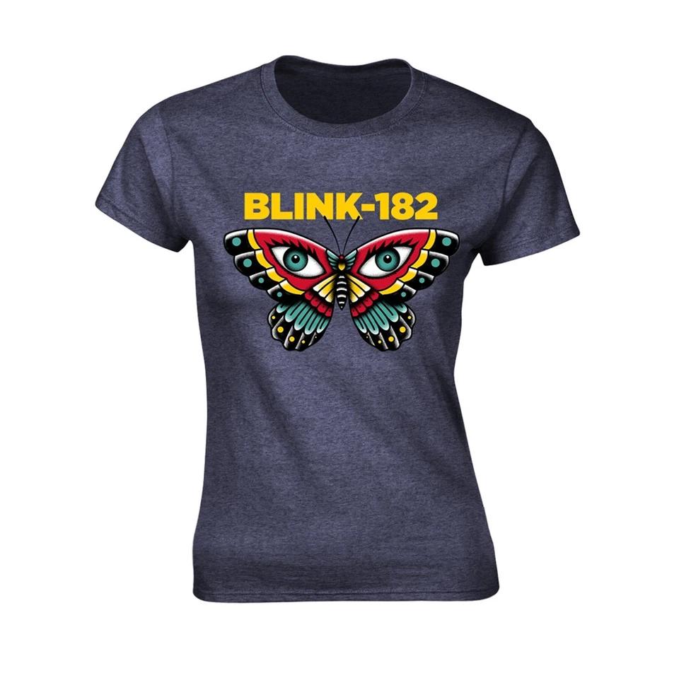 Ladies Blink 182 Butterfly Licensed T-Shirt Womens-