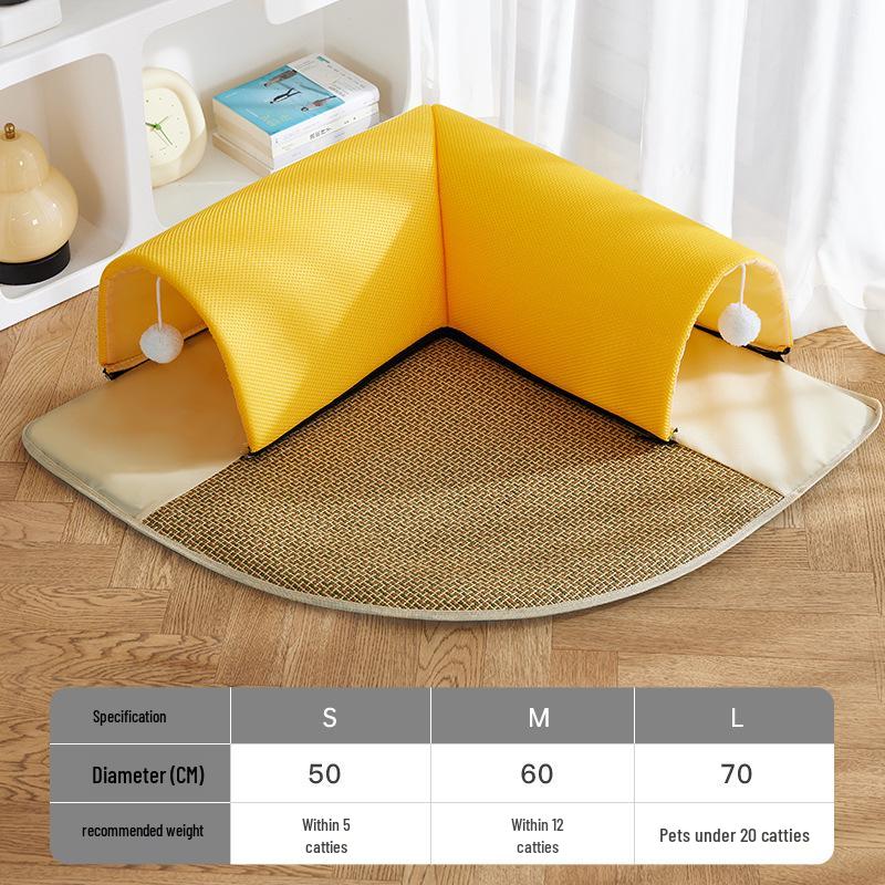Pet Cooling Mat & Cat Tunnel Bed: Spring-Summer Style, Extra Large, Self-Play.