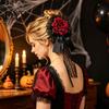 Theme Party Hair Decorations Rose Bow Clip, Lace Pearl Hairpin, Lolita Gothic Bowknot Alternative Style Clips Hairpin for Women Bride Cosplay Wedding