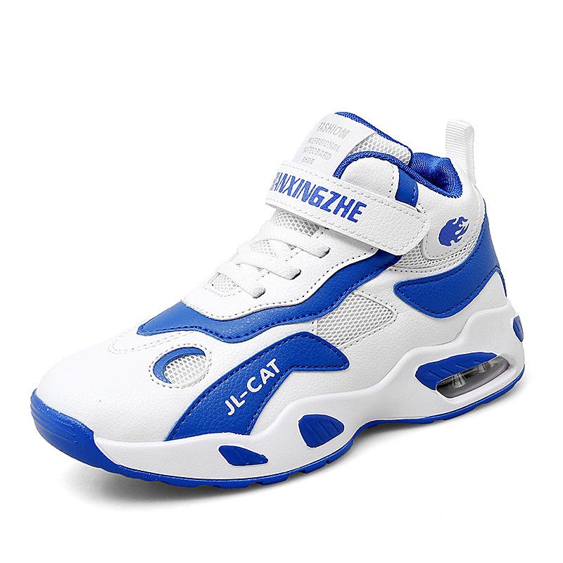 Children's summer and autumn mesh breathable basketball shoes Velcro air cushion running shoes Men's and adolescents professional training sports sho