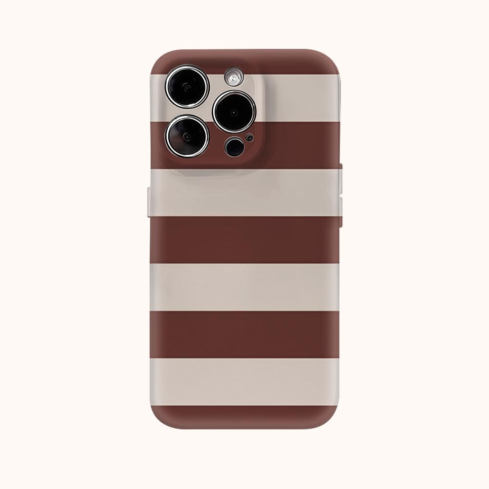Earth Tone Stripes Phone Case for IPhone 16 15 14 13 12 11 X XS XR XSMAX 7 8 Pro Max Plus Double-layer Back Cover