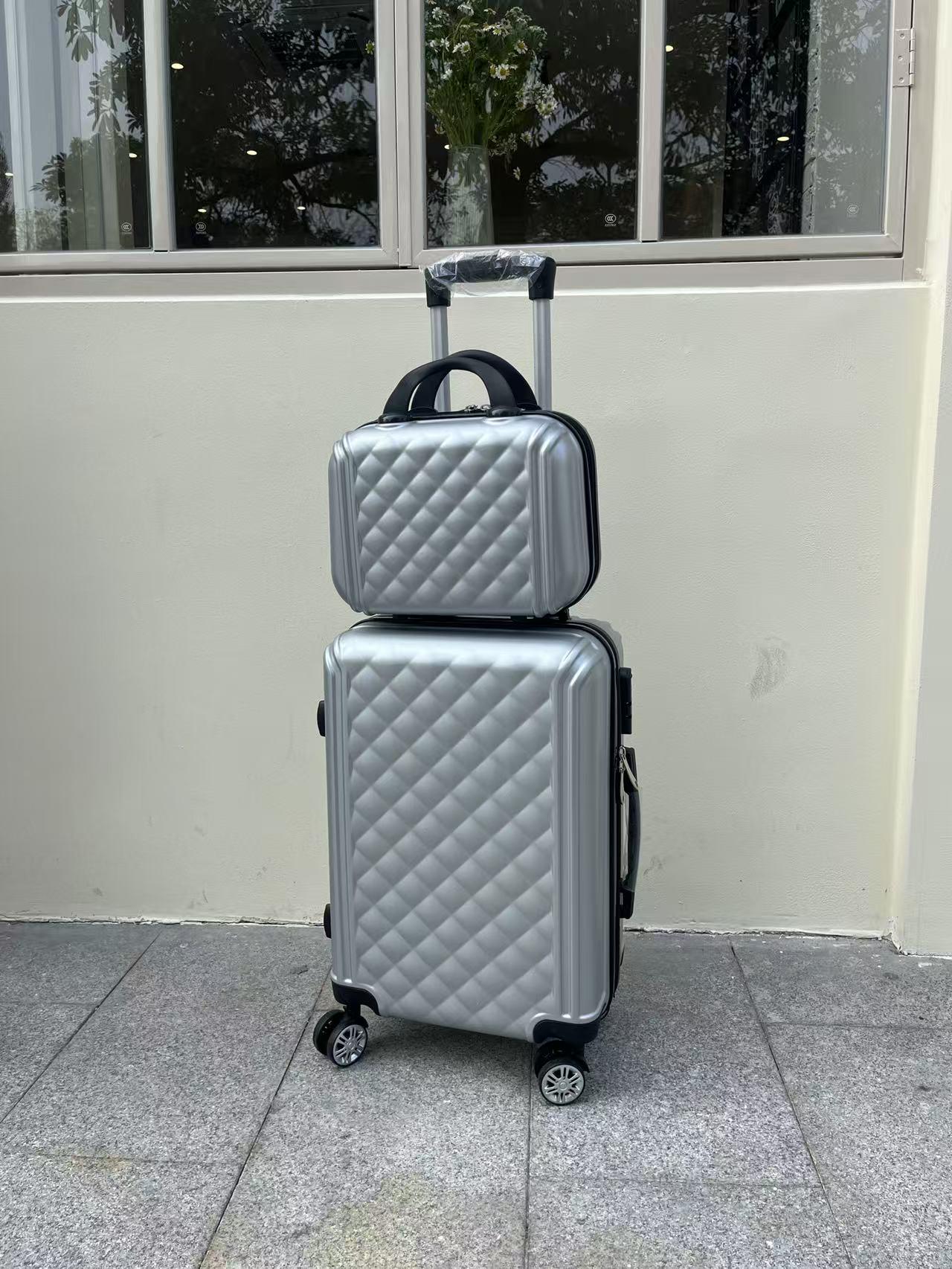 

Легкий ударопрочный дорожный чемодан из АБС+ПК с универсальными колесами, 12-20 дюймов 12-inch Handbag серебряный