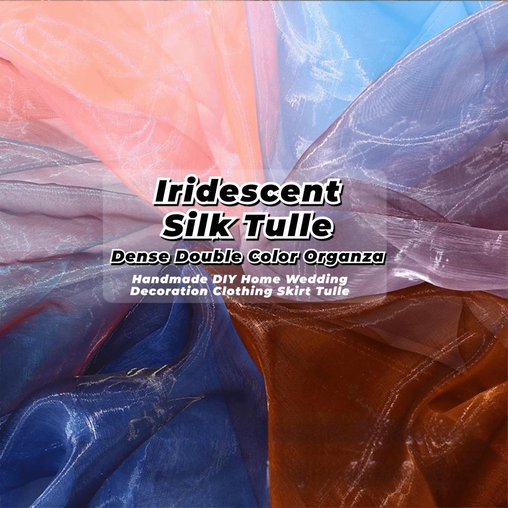 100X150cm Two-color Gradient Fabric Colorful Organza Mesh Fabric Organza Fabric  Wedding Dress