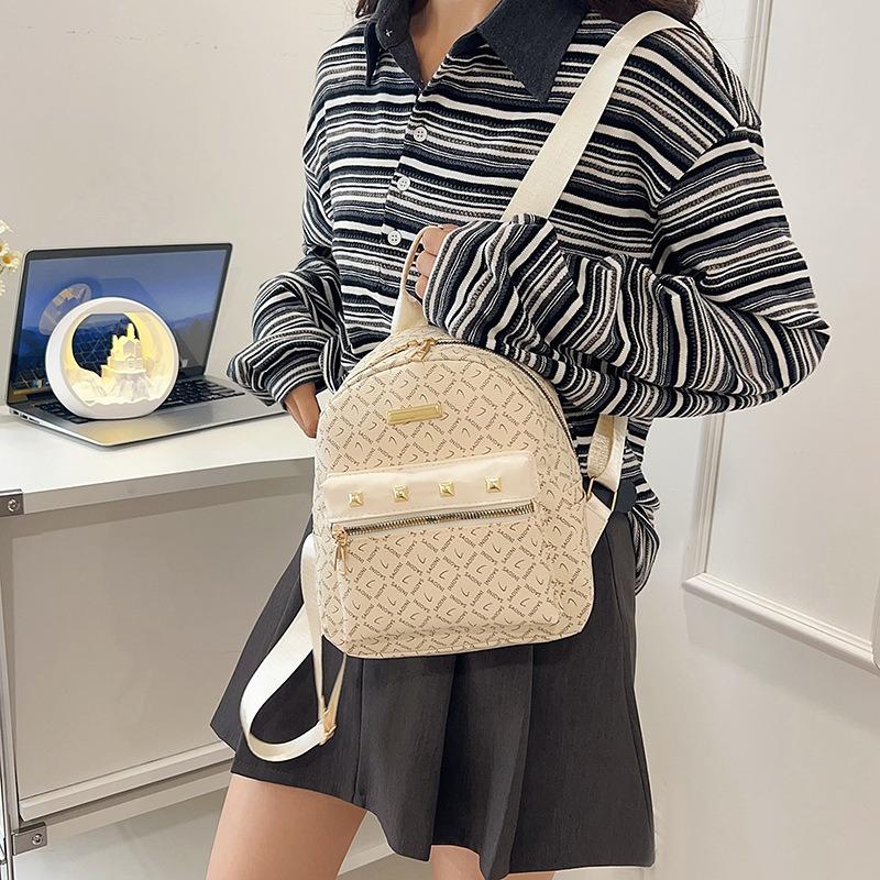 Backpack Spring Fashion Versatile College Student School Bag Women's Casual Large Capacity Printed Travel Backpack