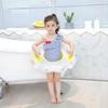 Toddler Inflatable Swim Seat Float with Glitter, Kids Pool Ring with Handles, Anti-Flip Baby Swimming Float