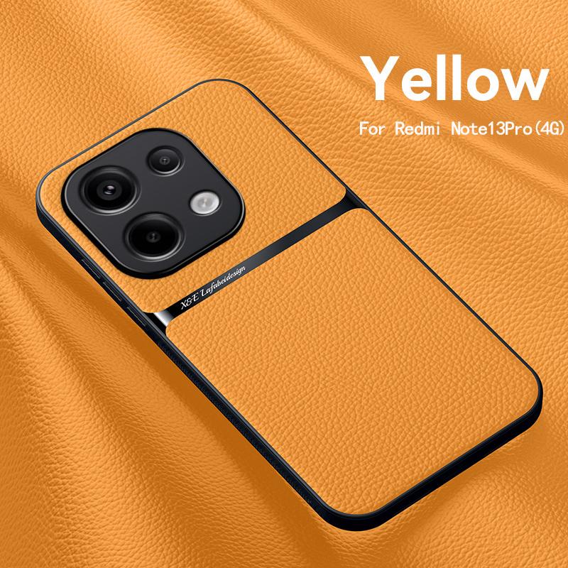 Leather Car Holder Magnetic Cover For Xiaomi Redmi Note 13 Pro 4G 5G Case Silicone Shockproof Coque Redmy Note13 Note13pro Plus