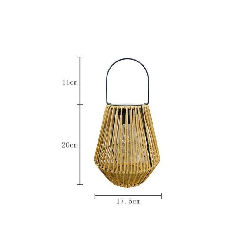 Boho-Style Handmade Solar Powered Rattan Chandelier - Waterproof Solar Light - with Handle, Ideal for Decorating Gardens