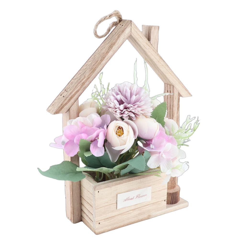 Hängeampel Kunstblumen Einzigartiger Wanddekorativer Pflanzkübel Blumenkorb mit Kunstblumen für Zuhause Wohnen