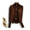 Autumn Elegant Chiffon Patchwork Turtleneck Sweater Women Winter Korean Knitted Tops Long Sleeve Pullovers Femme