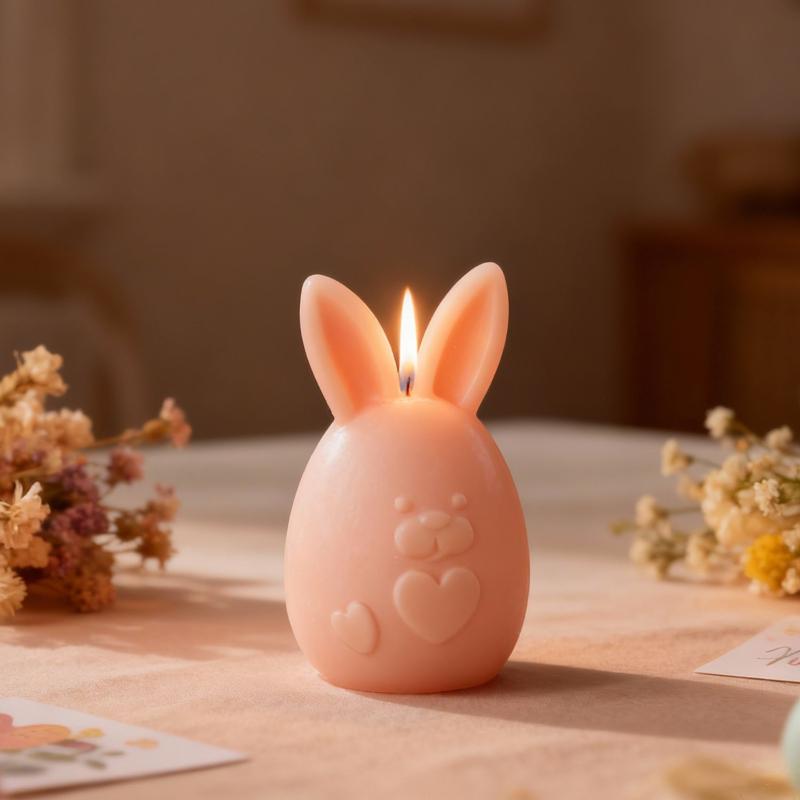 Diy Easter Fat Rabbit Candle Silicone Mold Cute Easter Egg Rabbit Gypsum Resin Candle Mold Home Festival Decoration Gift