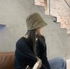 Ding Walk Walk Free Face Cover Versatile Suede Fisherman Hat Children Spring and Autumn Show Small Face Solid Color Bucket Basin Hat Men Trend