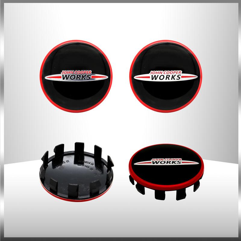 4PCS 56mm JCW John Cooper Works Logo Car Wheel Center Hub Cap Rim Refit Badge Cover For Mini Coopers Clubman R56 R52 F55 F56 R60