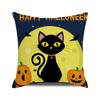 Halloween! Watercolor pumpkin black cat Digital printing short plush pillow covers for car sofa office cushion cover home goods