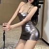Sex underwear female sexy hot girl style low chest tight and thin heart scheming backless strap nightclub pure desire hip skirt
