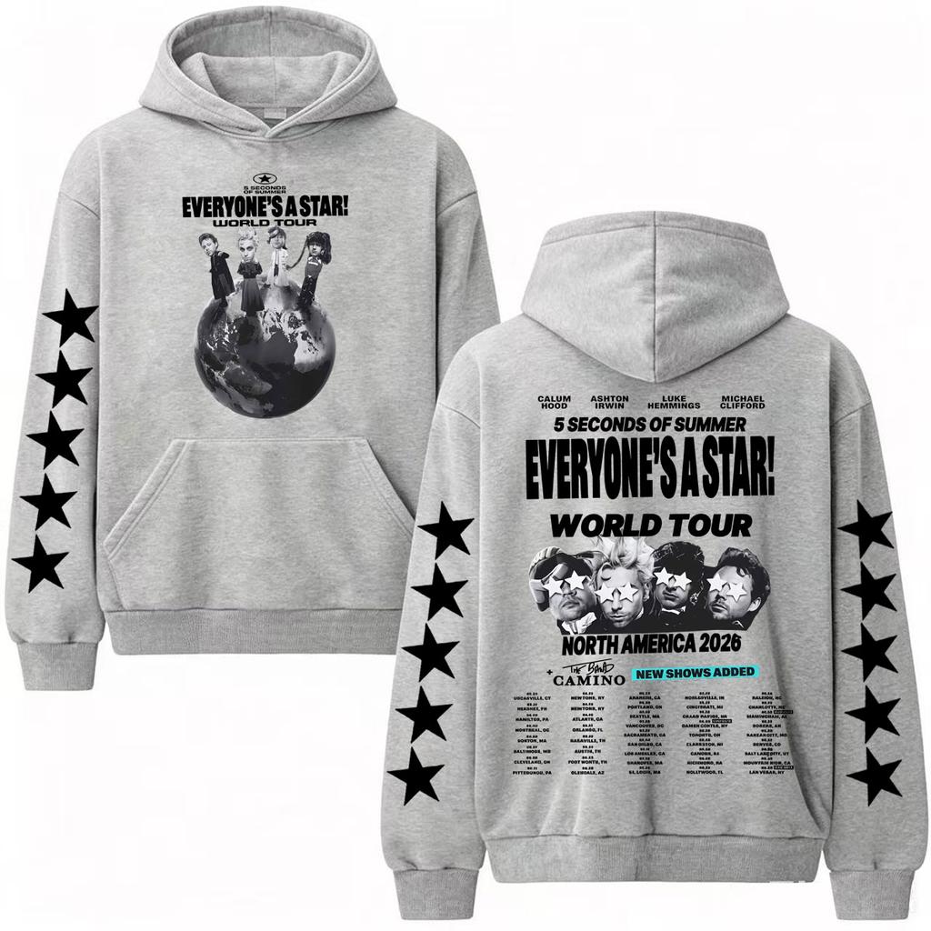 5 Seconds of Summer Everyones A Star Felpe World Tour Uomo Donna Harajuku Hip Hop Street Felpe di Alta Qualità Casual con Cappuccio