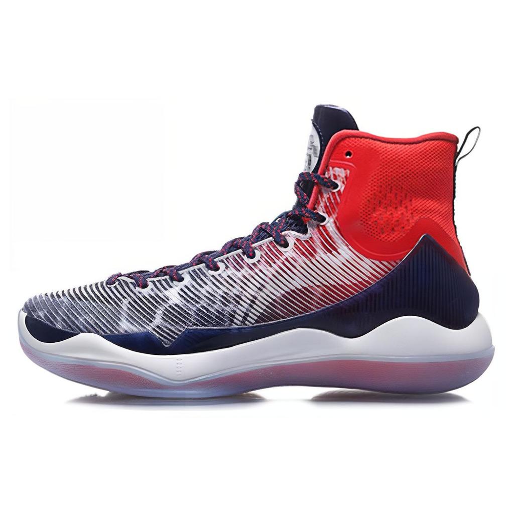 Li Ning Yu Shuai 11 Durable Comfortable Shock Absorption High-Top Basketball Shoes Men sneaker Dragon-Fruit-Red ABAM023-4