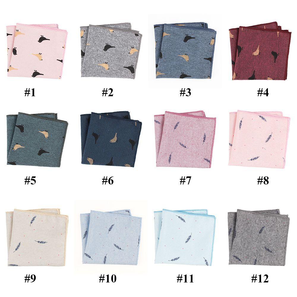 Bird Pattern Formal Suit Gentlemen Hanky Pocket Square Handkerchief for Wedding Dress Party