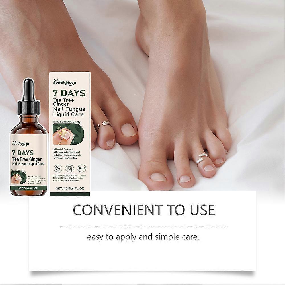 Teas Tree Ginger Nailfungus Treatments, Nourishing Strengthening Nails Liquid for Healthier Growth, for Finger Toe Nails