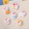 12/120PCS Cartoon DIY ResinAccessories Jewelry Fish Riding Cat Cream Glue Handmade Hair Clips Phone Case Shoe Buckle Accessories