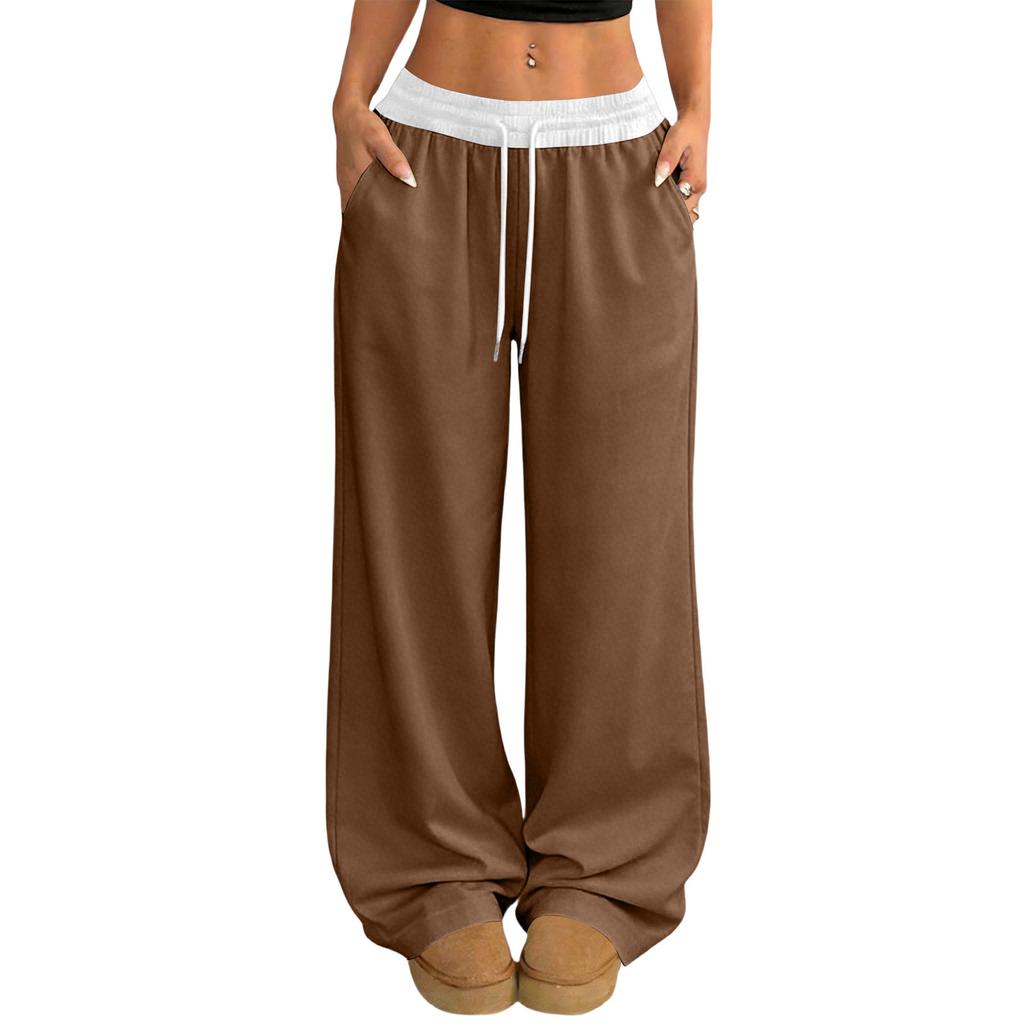 Women's Casual And Fashionable  Elastic Waist Loose Wide Leg Pants