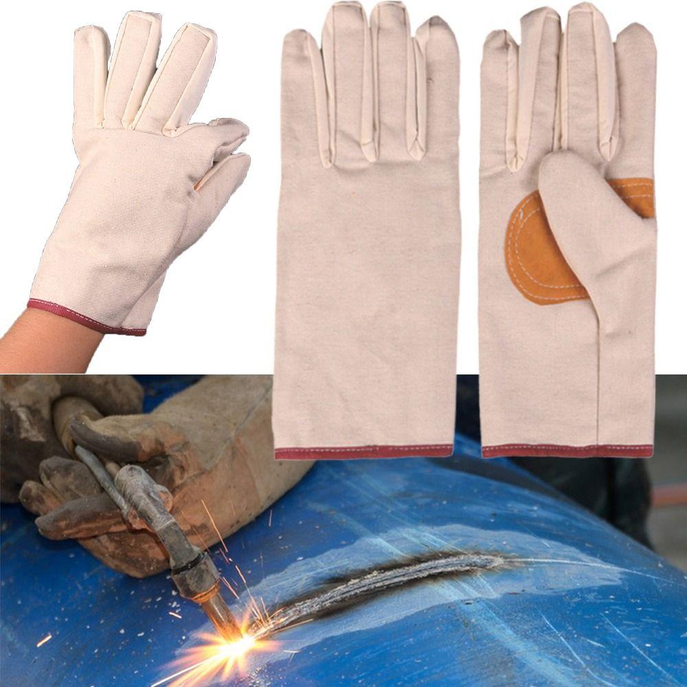 

Двухэтажные парусиновые сварочные перчатки, утолщающие рабочие перчатки, прочные защитные варежки на рабочем месте