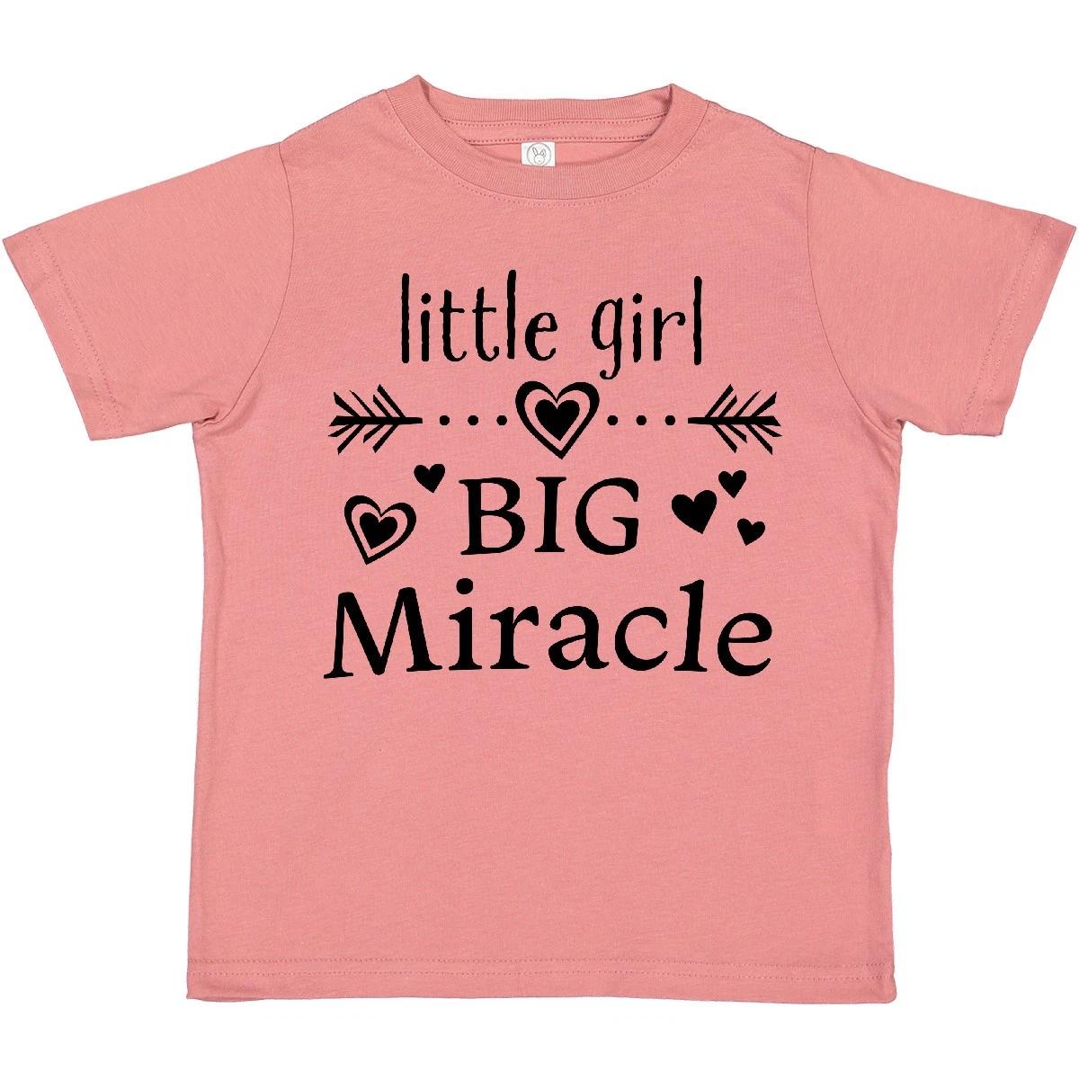 Inktastic Little Girl, Big Miracle Toddler T-Shirt Firstborn New Parents Happy 110