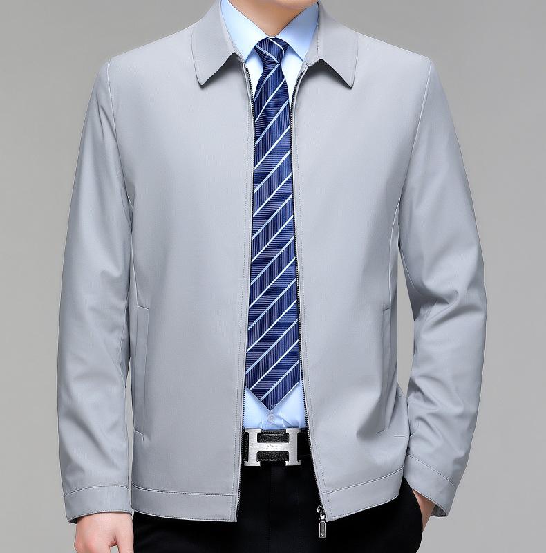 2024 Spring Business Casual Turn-Down Collar Jacket for Middle-Aged Men