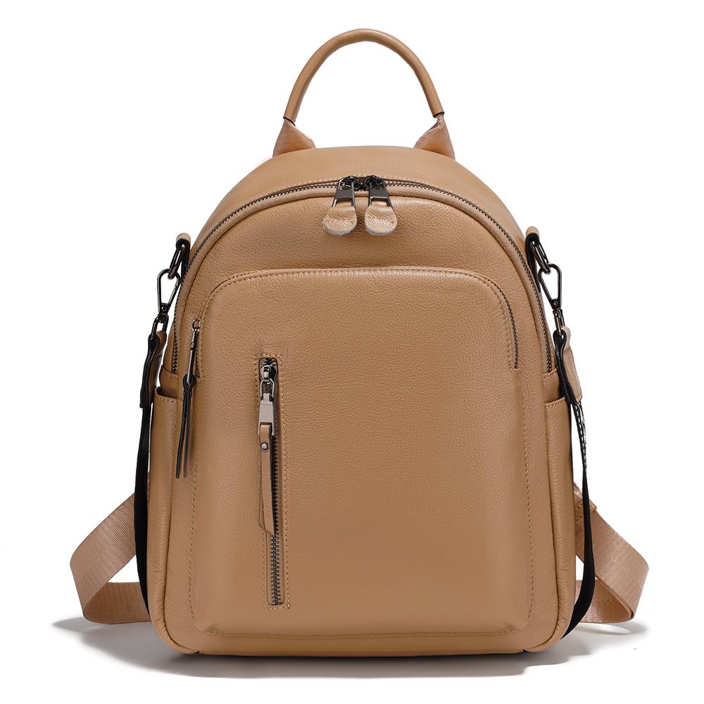 Zency 100% Genuine Leather Backpack For Women Large Capacity Travel Rucksack