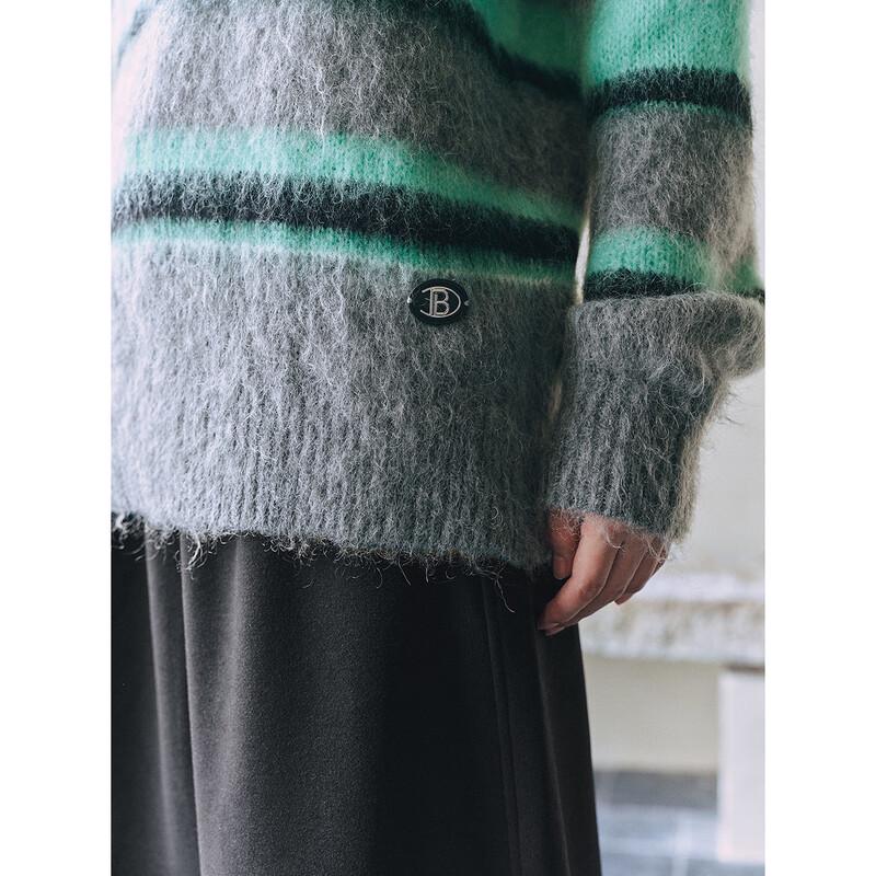 Peacebird Women's Striped Loose-Fit Knit Sweater