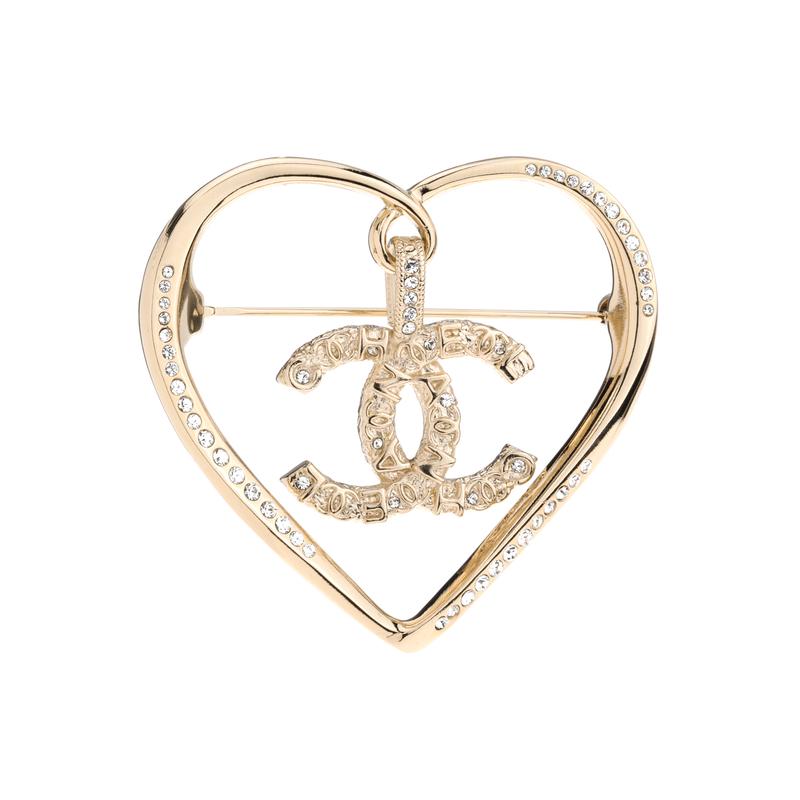 

CHANEL Gold and Crystal High-end Design Exquisite and Elegant Metal Brooch Unisex Couple Style Gold золотий