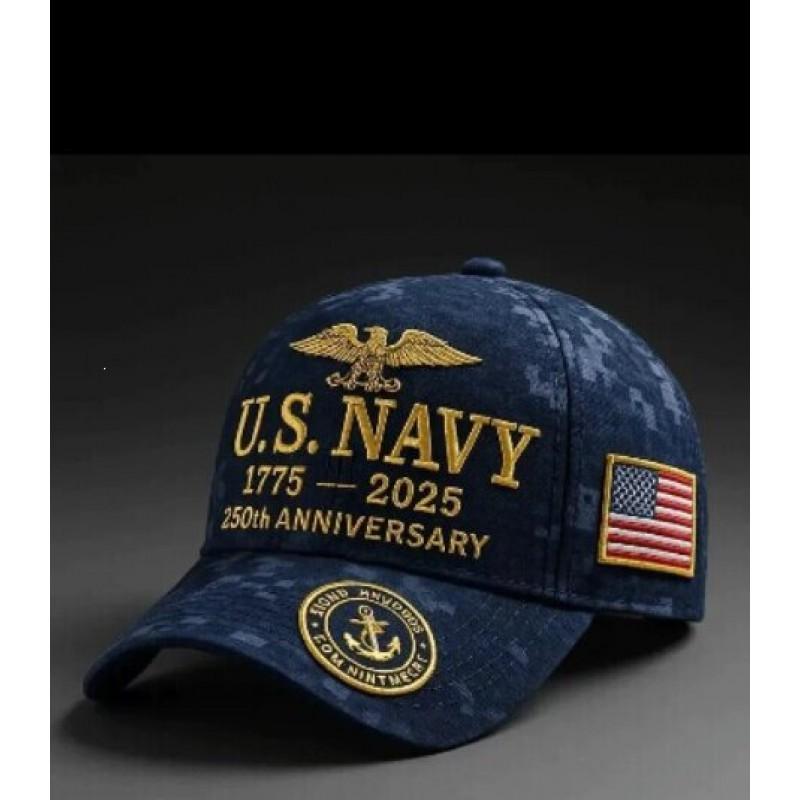 Șapcă de baseball imprimată 3D pentru a 250-a aniversare a Marinei SUA, pentru femei, reglabilă, tip snapback, 2025
