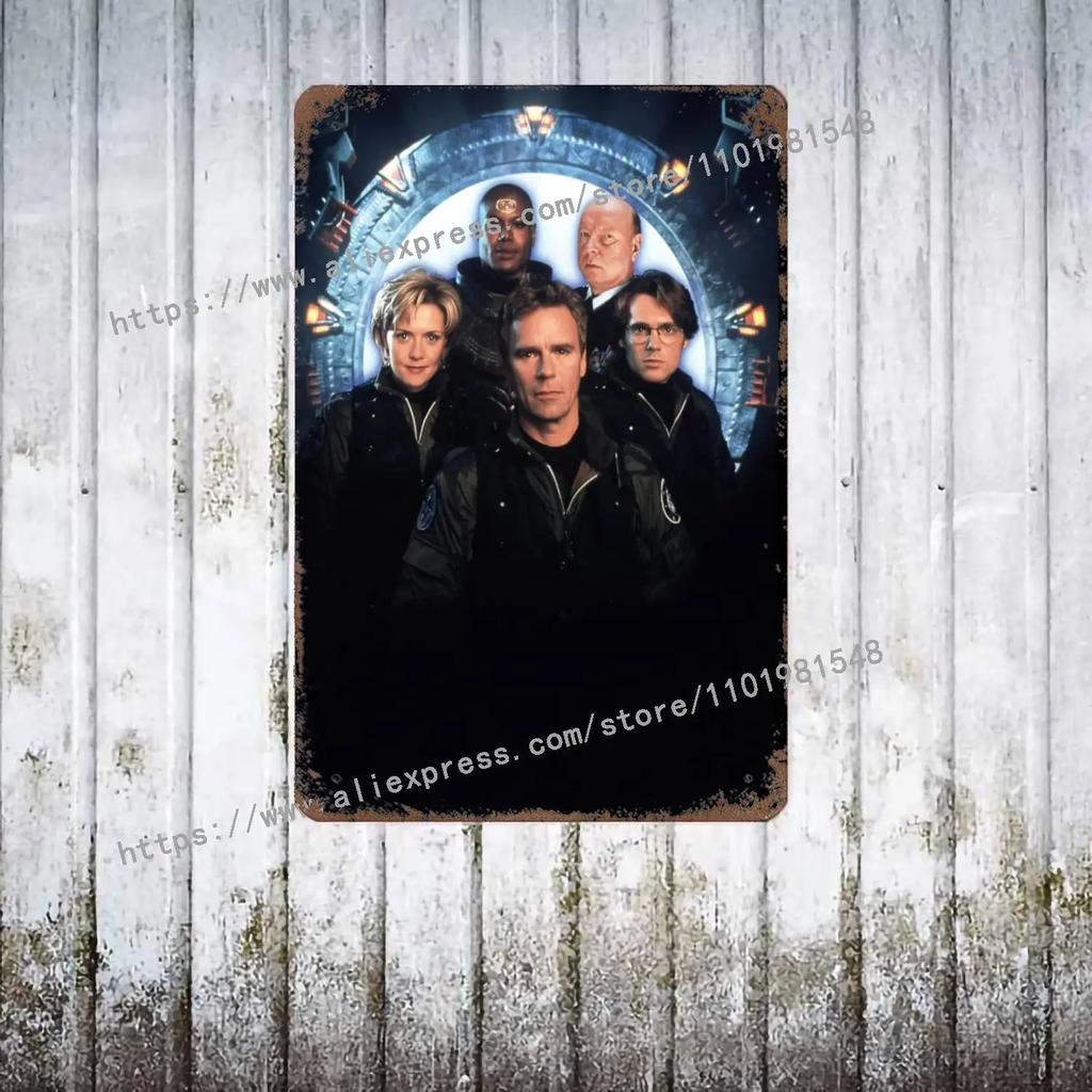 Stargate SG-1 TV Show Metal Decor Poster Vintage Tin Sign Metal Sign Decorative Plaque for Pub Bar Man Cave Club Wall Decoration