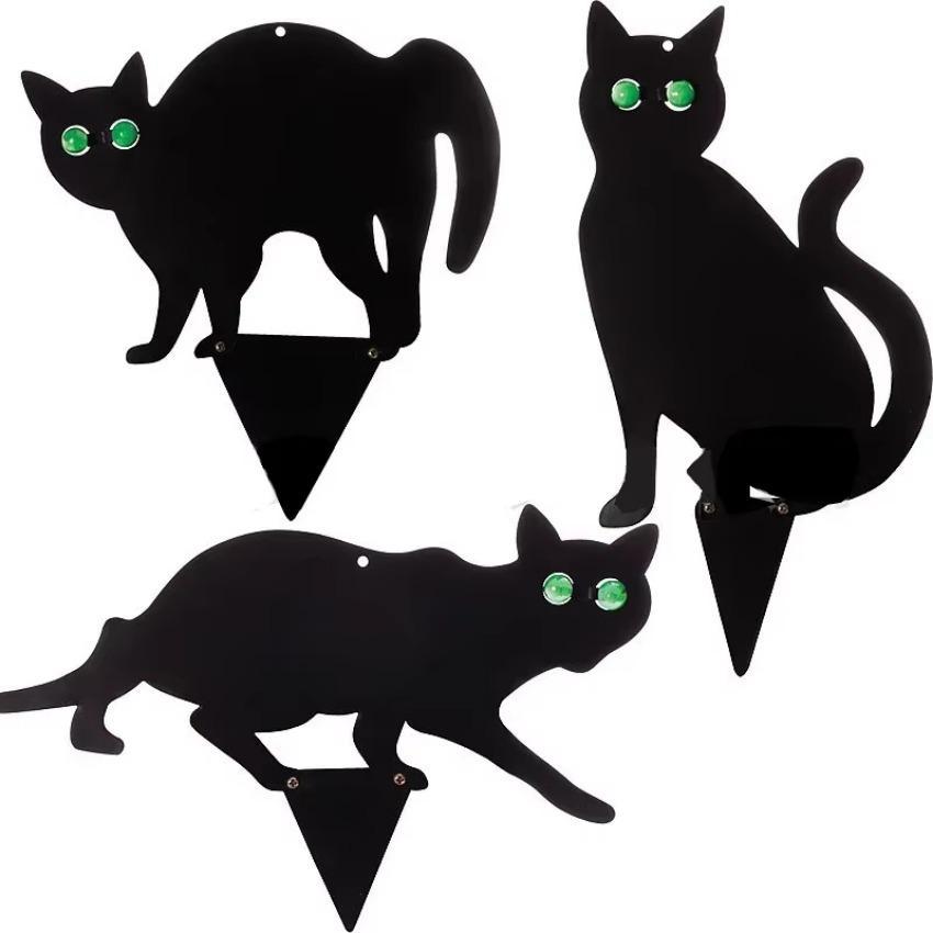 

3 Pcs Simulation Black Cat Decoration Sign Halloween Theme Card Outdoor Garden Yard Decor Props Miniaturas чёрный