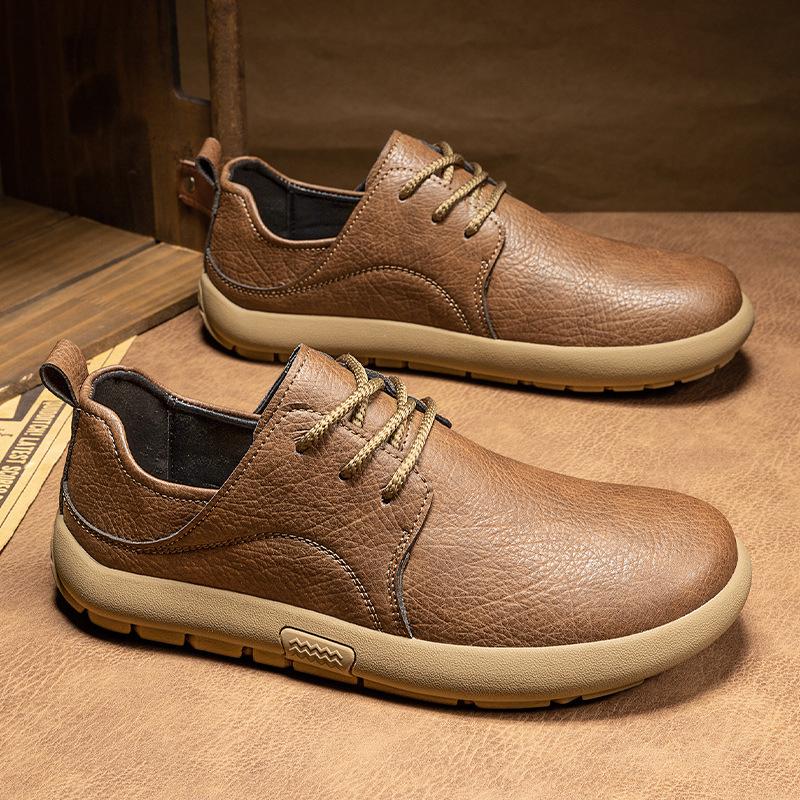 Shoes new winter British retro leather business casual board shoes big head foot wide commuter leather shoes