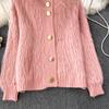 Imitation Mink Sweater Fashion Stand-UP Collar Loose Top Women's  Autumn/Winter Korean Soft Comfortable Cardigan Solid Coat