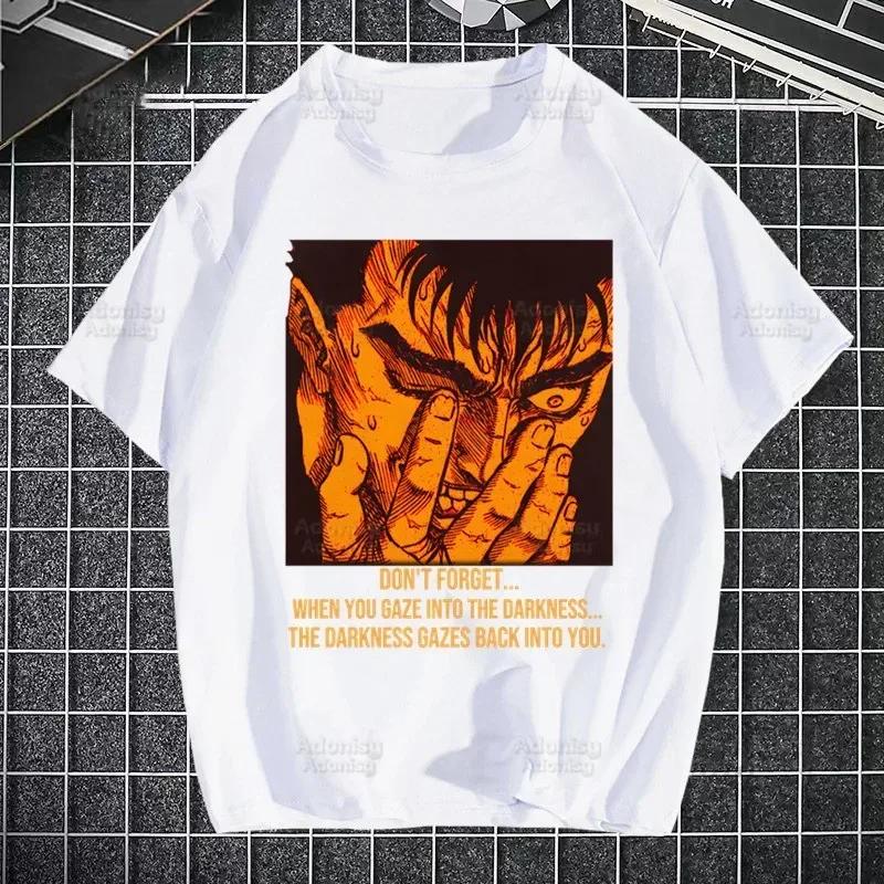 Berserk Tričko Pánské Retro Guts Griffith Anime Šermíř Topy Trička Harajuku Japonská Manga Tričko Streetwear Hip Hop Trička