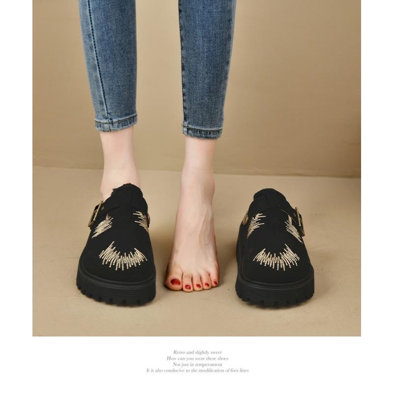 Women's Summer New Retro Old Bag Head Thick-soled Slippers Women's Outerwear Internet Celebrity Fashion Foreign Trade Casual Boken Shoes