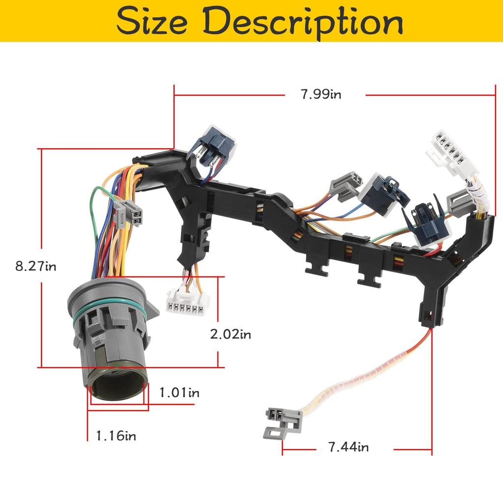 7 Solenoid Type, 6 Speed Transmission Wiring Harness Fits for Allison Transmission Fits for 2006-2009 Chevy GMC Duramax Allison 1000 2000 2400,