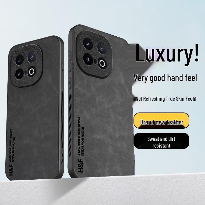 Luxuriöses Nubukleder Full-Wrap Handyhülle für Vivo iQOO Serie