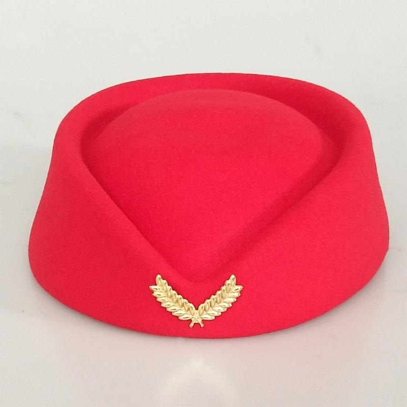 Kapelusz Stewardesy Stewardesa Hostessa Strój Cosplay Transmisja na żywo Występ sceniczny Nieruchomość budowlana