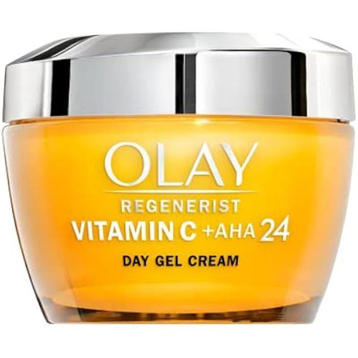 Olay Gel Cream AntiManchas Vitamine C + AHA24, avec vitamine C, AHA et niacinamide pour un teint lumineux et uniforme, 50 ml