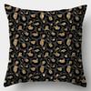 Black Gold Pattern Pillowcase Square Sofa Pillowcase Creative Pattern Cushion Cover