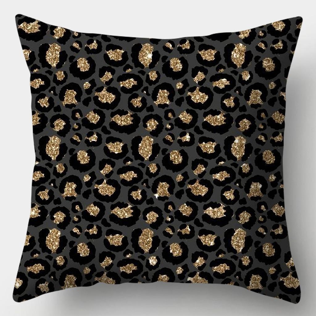 Black Gold Pattern Pillowcase Square Sofa Pillowcase Creative Pattern Cushion Cover