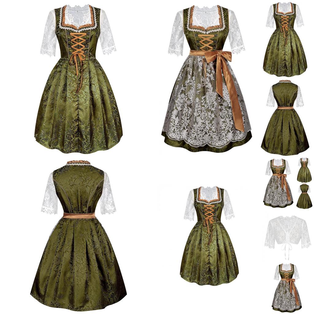Bavarian Beer Festival Dress For Women With Polyester Fabric Halloween Costume For Stage Performance