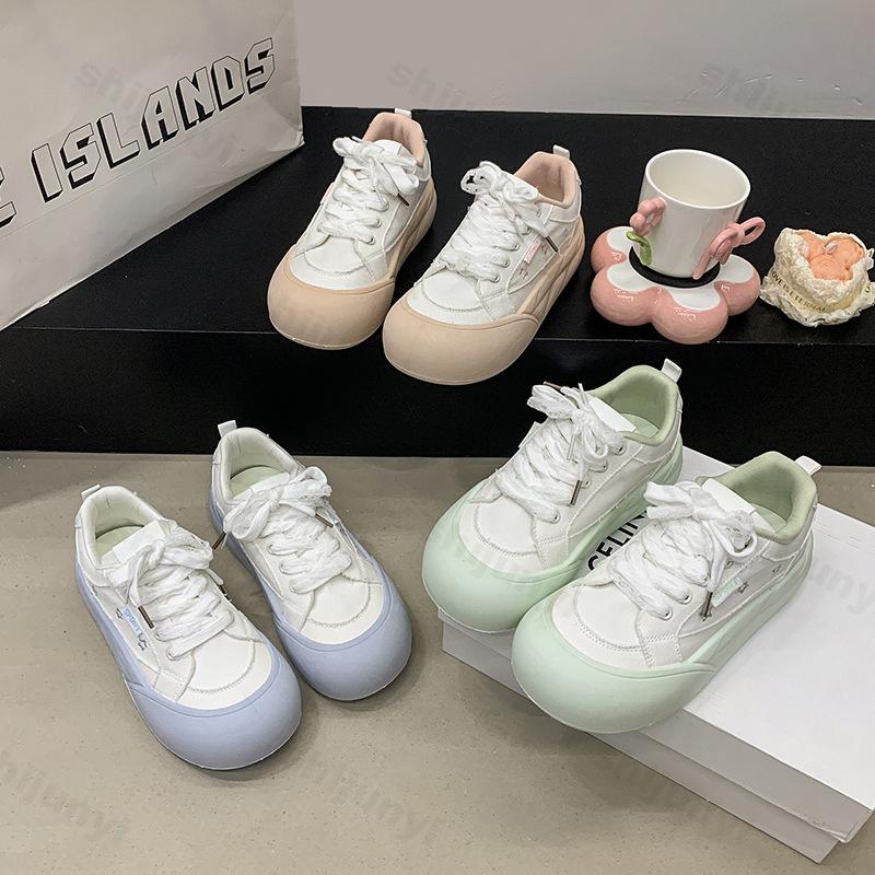Fashion Women Vulcanized Shoes 2025 Autumn New Fashion Lace Up Platform Casual Shoes Comfortable Height Increase Outdoor Non Slip Flats